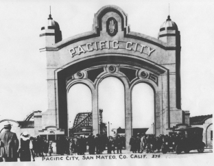 The entrance to Pacific City Amusement Park at Coyote Point.